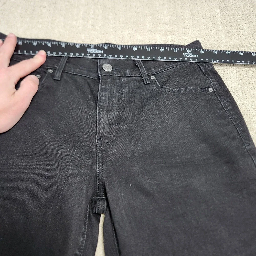 Levis‎ 505 Jeans Women 8 Straight Leg Black Stretch Denim Mom Biker Y2K Classic